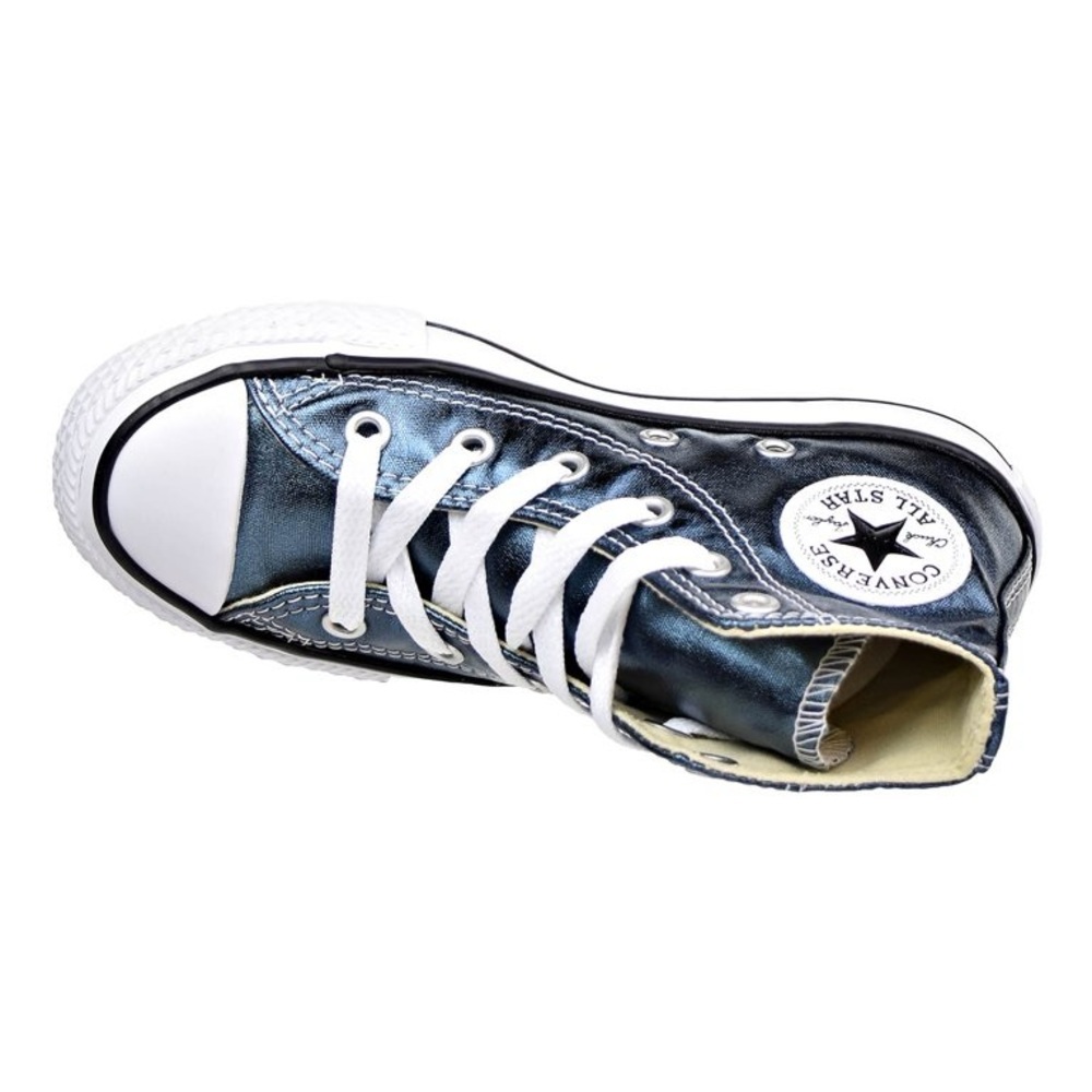 Converse Metallic Blue High-Tops Blue Fir 9 NWT - Picture 5 of 9